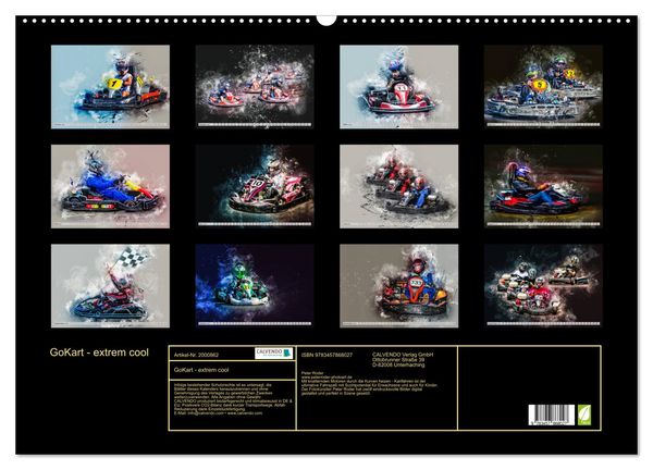 Produktbild: GoKart - extrem cool (Wandkalender 2026 DIN A2 quer), CALVENDO Monatskalender