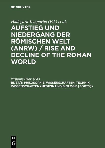 Produktbild: Philosophie, Wissenschaften, Technik. Wissenschaften (Medizin und Biologie [Forts.])