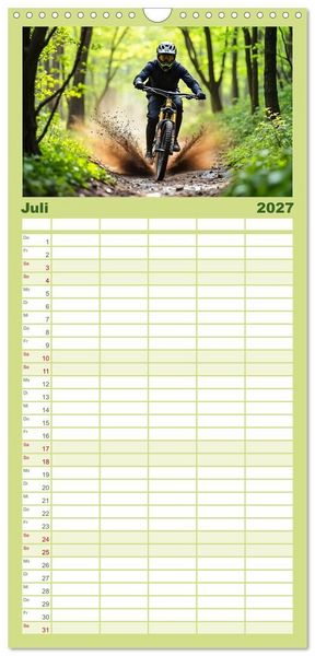 Produktbild: Familienplaner 2027 - Elemental Ride. Mountainbike-Action durch Schnee, Matsch, Sonne und Laub mit 5 Spalten (Wandkalender, 21 x 45 cm) CALVENDO