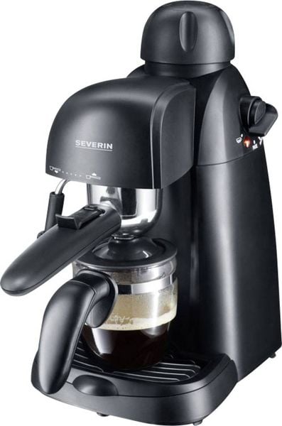 Severin KA 5978 Espressomaschine mit Siebträger Schwarz 800W mit Milchaufschäumdüse