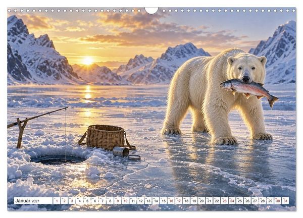 Produktbild: NICHT MEIN PROBLEM - Tiere mit Charakter (Wandkalender 2027 DIN A3 quer), CALVENDO Monatskalender
