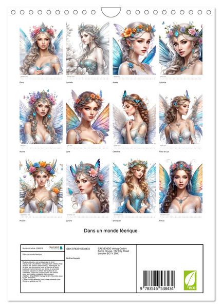 Produktbild: Dans un monde f&eacute;erique (Calendrier mural 2026 DIN A4 horizontal), CALVENDO calendrier mensuel