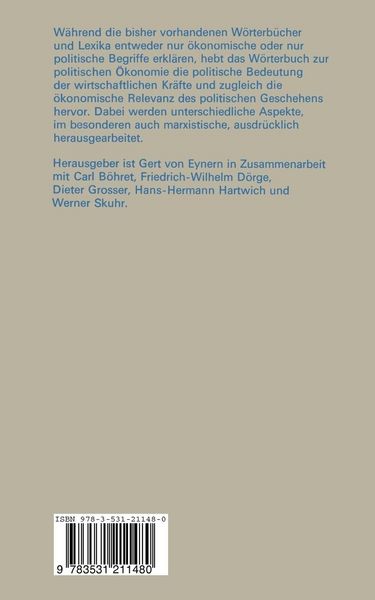 Produktbild: W&ouml;rterbuch zur politischen &Ouml;konomie