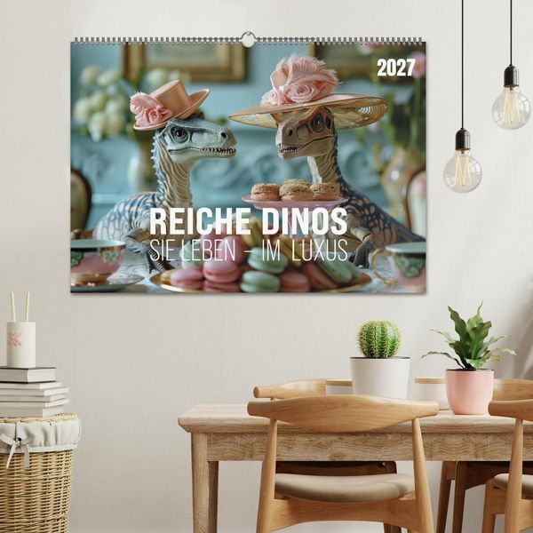 Produktbild: Reiche Dinos. Sie leben &ndash; im Luxus. (Wandkalender 2027 DIN A2 quer), CALVENDO Monatskalender