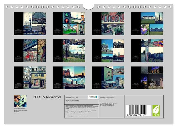 Produktbild: BERLIN horizontal (Wandkalender 2026 DIN A4 quer), CALVENDO Monatskalender
