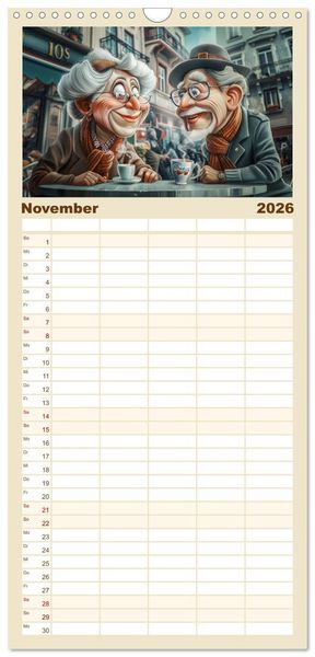 Produktbild: Familienplaner 2026 - Alt, aber nicht leise mit 5 Spalten (Wandkalender, 21 x 45 cm) CALVENDO