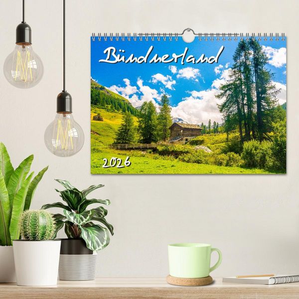 Produktbild: B&uuml;ndnerland (Wandkalender 2026 DIN A4 quer), CALVENDO Monatskalender