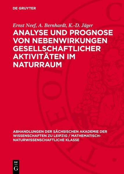 Produktbild: Analyse und Prognose von Nebenwirkungen gesellschaftlicher Aktivit&auml;ten im Naturraum