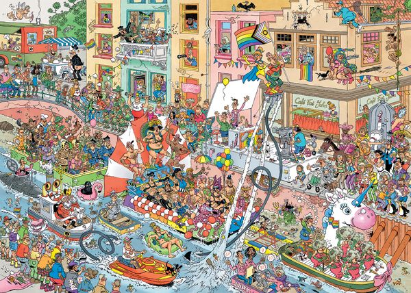 Produktbild: Jumbo 1110100618 - Jan van Haasteren, Celebrate Pride, Comic-Puzzle, 1000 Teile