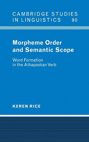 Produktbild: Morpheme Order and Semantic Scope
