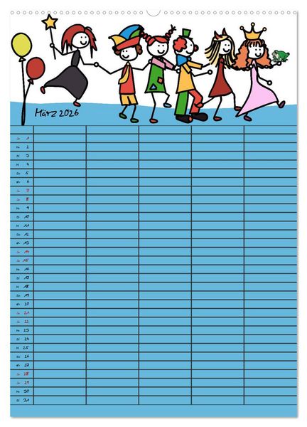 Produktbild: Fr&ouml;hlicher Familienplaner (hochwertiger Premium Wandkalender 2026 DIN A2 hoch), Kunstdruck in Hochglanz