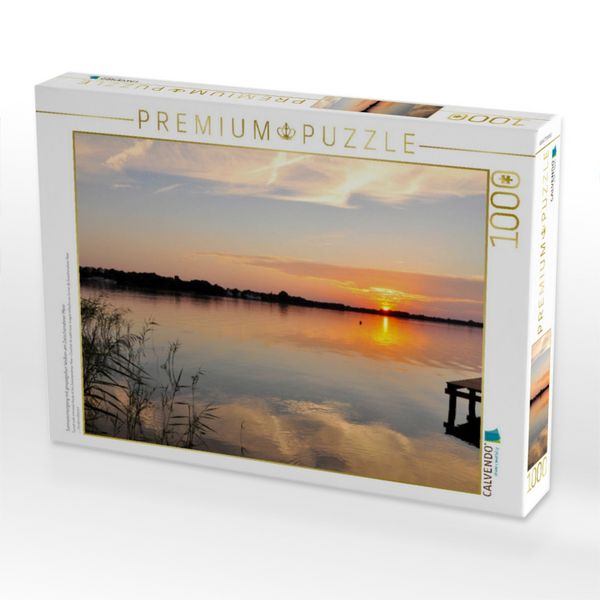 Produktbild: CALVENDO Puzzle Sonnenuntergang mit gespiegelten Wolken am Zwischenahner Meer | 1000 Teile Lege-Gr&ouml;&szlig;e 64x48cm Foto-Puzzle f&uuml;r gl&uuml;ckliche Stunden