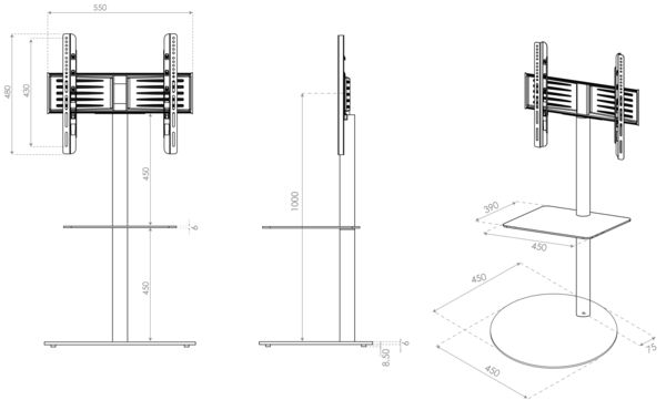 Produktbild: Design Premium TV Standfu&szlig; Rack Fernseh Cirla ZW