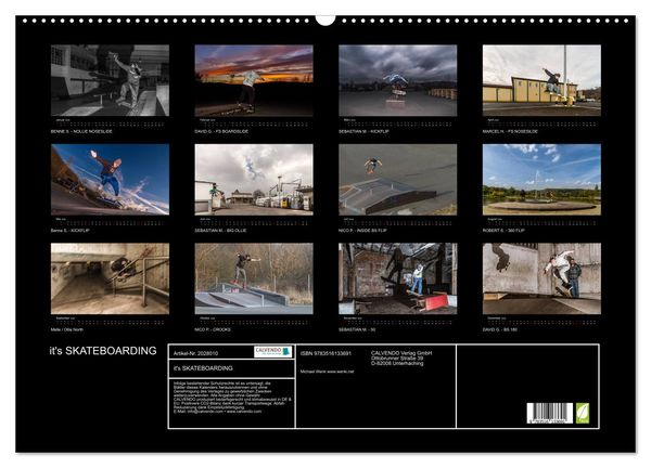Produktbild: it's SKATEBOARDING (Wandkalender 2026 DIN A2 quer), CALVENDO Monatskalender