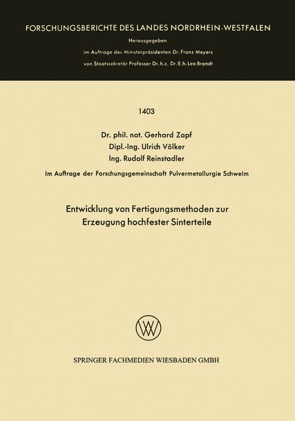 Produktbild: Entwicklung von Fertigungsmethoden zur Erzeugung hochfester Sinterteile