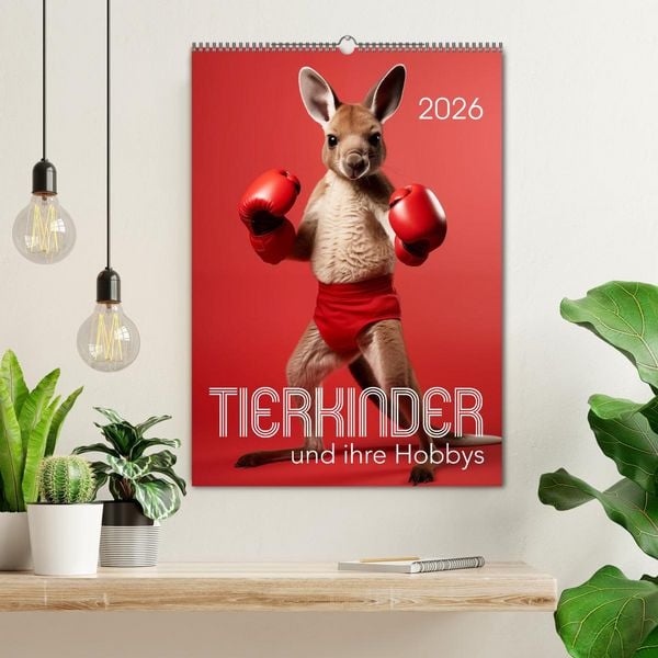 Produktbild: Tierkinder und ihre Hobbys (Wandkalender 2026 DIN A2 hoch), CALVENDO Monatskalender