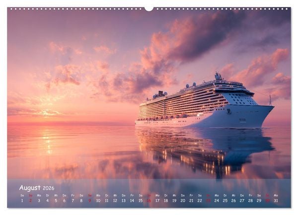 Produktbild: Kreuzfahrtschiffe Kalender - Kreuzfahrten und Giganten der Meere (hochwertiger Premium Wandkalender 2026 DIN A2 quer), Kunstdruck in Hochglanz