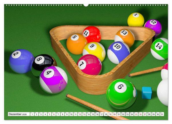 Produktbild: Indoor Aktivit&auml;ten. Billard, Darts und Bowling. Impressionen (hochwertiger Premium Wandkalender 2026 DIN A2 quer), Kunstdruck in Hochglanz