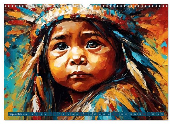 Produktbild: Portraits im Stil amerikanischer Ureinwohner (Wandkalender 2026 DIN A3 quer), CALVENDO Monatskalender