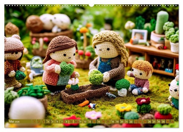 Produktbild: Amigurumi Moments. Ein fantastischer Familienalltag (hochwertiger Premium Wandkalender 2026 DIN A2 quer), Kunstdruck in Hochglanz