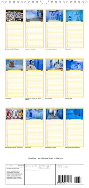 Produktbild: Familienplaner Chefchaouen - Blaue Stadt in Marokko (Wandkalender 2022 , 21 cm x 45 cm, hoch)