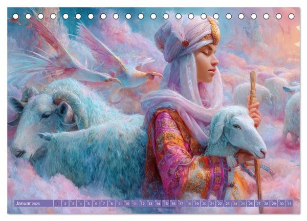 Produktbild: Paradiesische Welt - Fantasiewerke (Tischkalender 2026 DIN A5 quer), CALVENDO Monatskalender