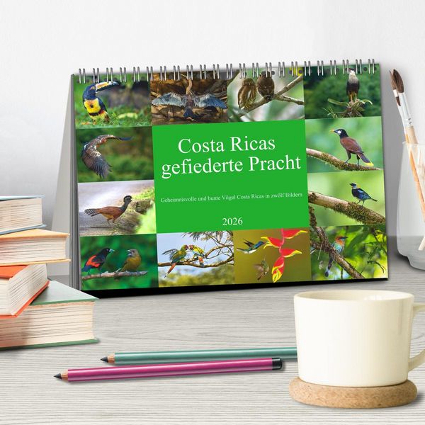 Produktbild: Costa Ricas gefiederte Pracht (Tischkalender 2026 DIN A5 quer), CALVENDO Monatskalender