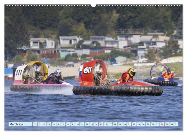 Produktbild: Hovercraft Racing on the Thuringian Sea (Wall Calendar 2026 DIN A2 landscape), CALVENDO 12 Month Wall Calendar