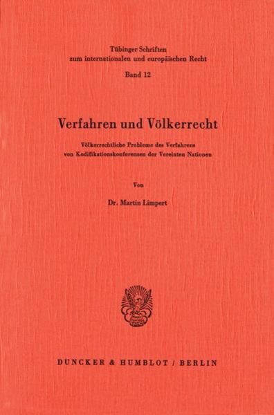 Verfahren und Völkerrecht., Taschenbuch von Martin Limpert, Duncker & Humblot, 9783428057962