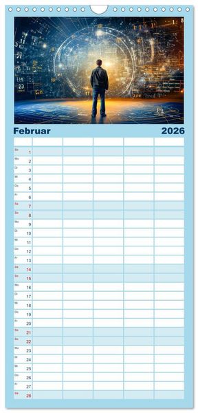 Produktbild: Familienplaner 2026 - Universum der Wissenschaften mit 5 Spalten (Wandkalender, 21 x 45 cm) CALVENDO