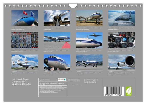 Produktbild: Lockheed Super Constellation - Legende der L&uuml;fte (Wandkalender 2026 DIN A4 quer), CALVENDO Monatskalender