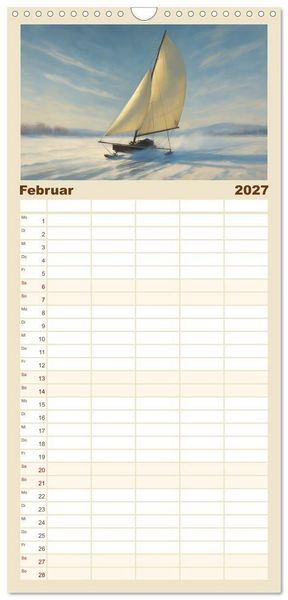 Produktbild: Familienplaner 2027 - Wind bewegt die Welt mit 5 Spalten (Wandkalender, 21 x 45 cm) CALVENDO