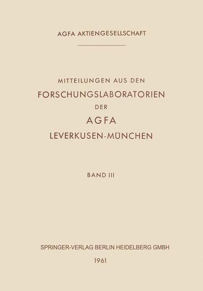 Produktbild: Mitteilungen aus den Forschungslaboratorien der Agfa Leverkusen-M&uuml;nchen