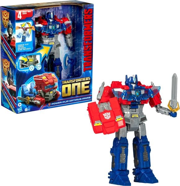 Hasbro F92095L0 - Transformers One Power Flip Optimus Prime (Orion Pax), 4-in-1-Action-Figur