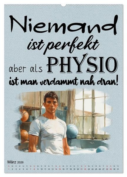 Produktbild: Physiospr&uuml;che (Wandkalender 2026 DIN A2 hoch), CALVENDO Monatskalender