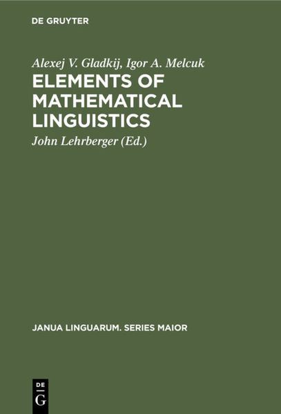 Produktbild: Elements of Mathematical Linguistics