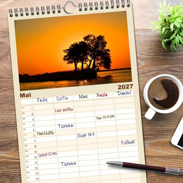 Produktbild: Familienplaner 2027 - Natur und Landschaft. S&uuml;dliches Afrika 2027 mit 5 Spalten (Wandkalender, 21 x 45 cm) CALVENDO