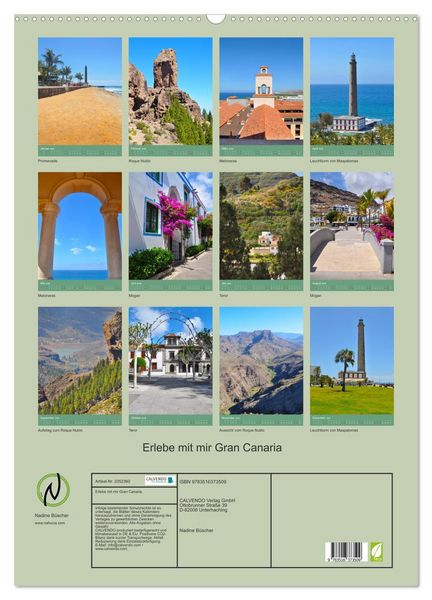 Produktbild: Erlebe mit mir Gran Canaria (Wandkalender 2026 DIN A2 hoch), CALVENDO Monatskalender
