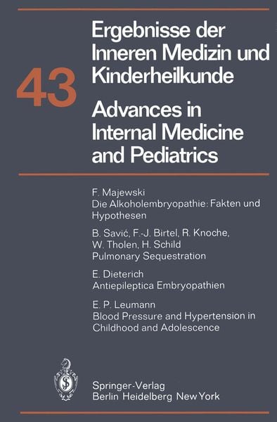 Produktbild: Advances in Internal Medicine and Pediatrics/Ergebnisse der Inneren Medizin und Kinderheilkunde