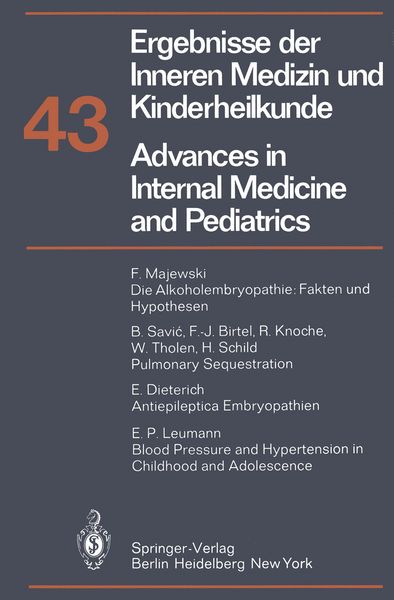 Produktbild: Advances in Internal Medicine and Pediatrics/Ergebnisse der Inneren Medizin und Kinderheilkunde