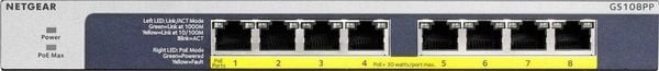 Produktbild: NETGEAR 8-Port GB Ethernet PoE+ Unmanaged Switch, l&uuml;fterlos (Metallgeh&auml;use)