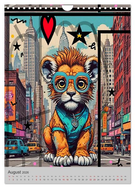 Produktbild: Coole Tiere der Pop Art (Wandkalender 2026 DIN A4 hoch), CALVENDO Monatskalender