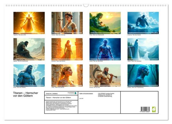 Produktbild: Titanen &ndash; Herrscher vor den G&ouml;ttern (Wandkalender 2027 DIN A2 quer), CALVENDO Monatskalender