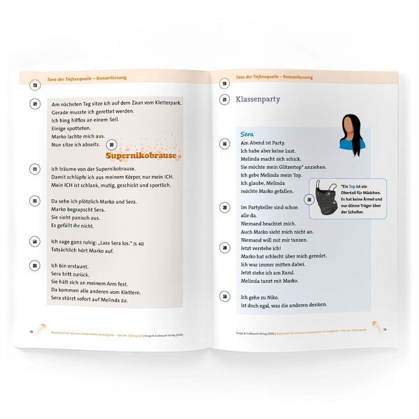 Produktbild: Anybook &ndash; Tanz der Tiefseequalle &ndash; Stefanie H&ouml;fler &ndash; Materialien f&uuml;r inklusive Lekt&uuml;rearbeit mit Aufgaben &ndash; Lehrerheft