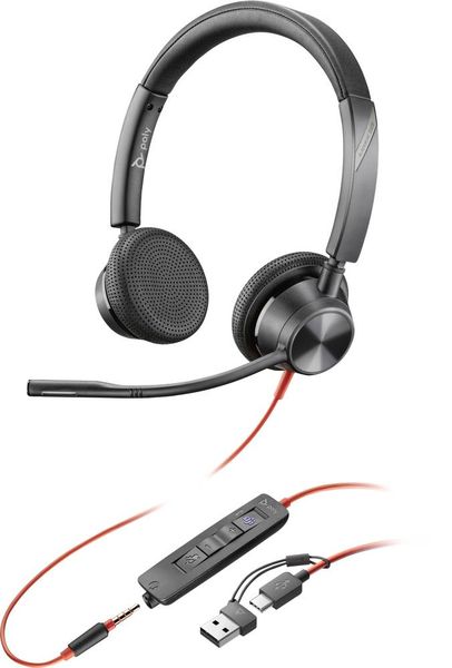 HP Poly Blackwire C3325-M On Ear Headset kabelgebunden Stereo Schwarz Mikrofon-Rauschunterdrückung Headset, Lautstärkeregelung -