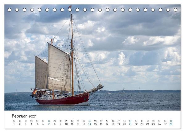 Produktbild: Mit Segel, Rah und Gaffel (Tischkalender 2027 DIN A5 quer), CALVENDO Monatskalender