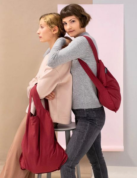 Produktbild: Notabag Original 2in1 Tasche & Rucksack - faltbare Einkaufstasche Backpack Bag - Wine Red