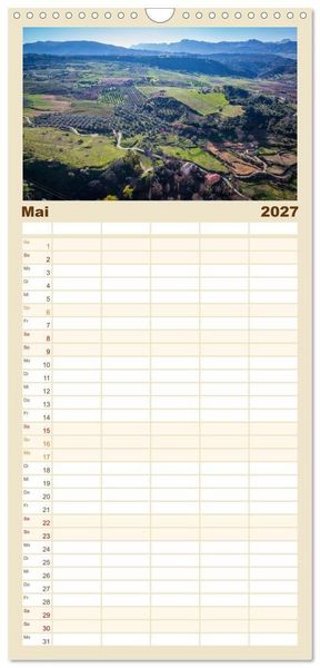 Produktbild: Familienplaner 2027 - Andalusien mit 5 Spalten (Wandkalender, 21 x 45 cm) CALVENDO