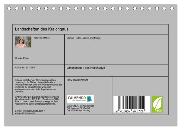 Produktbild: Landschaften des Kraichgaus (Tischkalender 2026 DIN A5 quer), CALVENDO Monatskalender