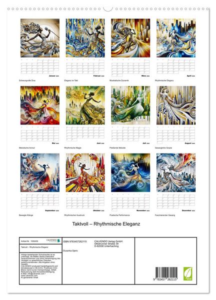 Produktbild: Taktvoll &ndash; Rhythmische Eleganz (hochwertiger Premium Wandkalender 2026 DIN A2 hoch), Kunstdruck in Hochglanz